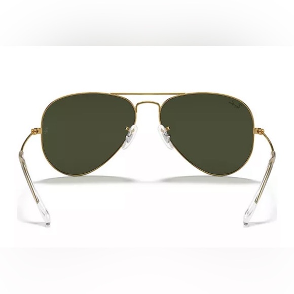 Ray Ban~ Aviator Sunglasses Gold Frames, Green Lenses UV400 Protection (UNISEX) - Picture 5 of 17